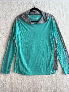 Smartwool Merino Sport 150 Hoodie Women’s Large Teal Lightweight Active Running